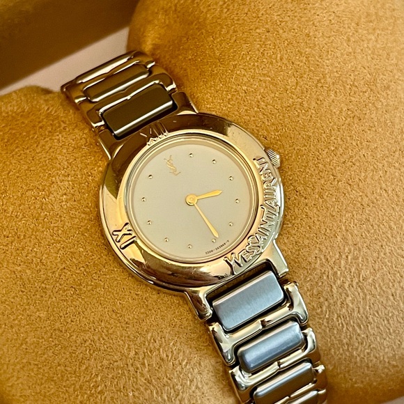 Yves Saint Laurent Two-Tone Gold and Silver Bracelet Watch - Picture 10 of 17